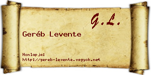 Geréb Levente névjegykártya